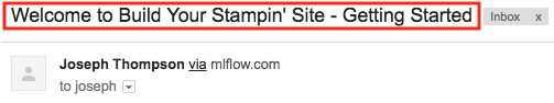 Welcome Email